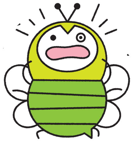 驚くハチキャラクター