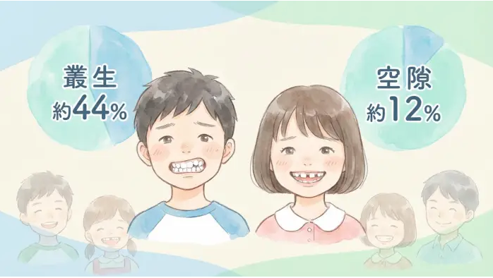 叢生 約44%、空隙 約12%
